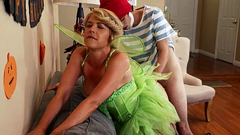 Two hot babes, natalie and kit, share a big cock in an intense threesome.