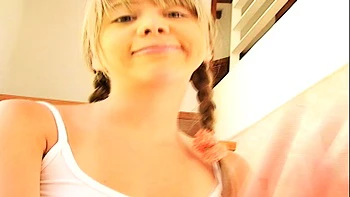 Slutty teen masturbating hard in solo