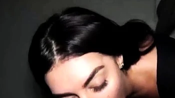 Cross-Eyed Brunette's Deepthroat Blowjob