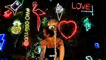 Hot Monika Fox in ebony body-suit nails herself in all