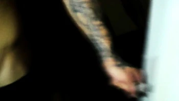 Brunette slut with big boobs threesome by the pool