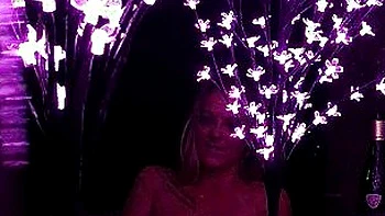 Blonde with big boobs fucked from behind before tit wanking