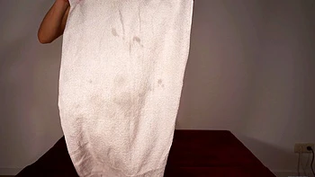 Amateur cougar MILF with small boobs is jerking cock