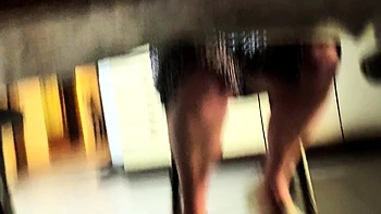 My mother in law spreads her beautiful legs under the table