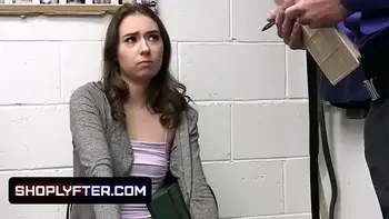 Shoplyfter - Petite College Girl Caught Stealing And Disciplined In The Backroom By The Security
