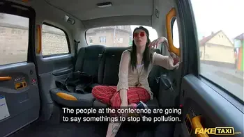 Fake Taxi Hippy chick gets a big dick deep inside her pussy