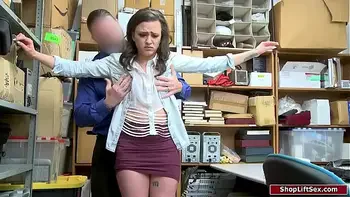 Female thief assfucked by store officer