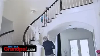 NotMyGrandpa - Cute Blonde Babe Helps Her StepGrandpa And Takes Care Of All His Naughty Needs