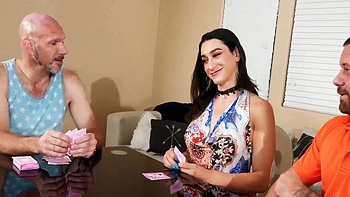 Miss Demeanor and ts Bambi Bliss in a hot group sex orgy