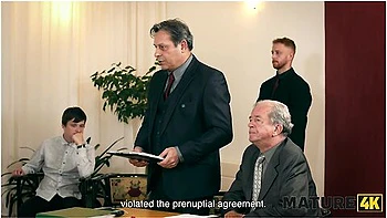 Mature Brunette Sucked Young Cock And Her Husband Secretly Saw It