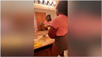 Ebony Bbw Cleaning Nipples Hanging Out My Shirt