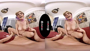 Lady Diana - Rough Sex With Grandma: Blowjob, Cowgirl  Hardcore VR Porn