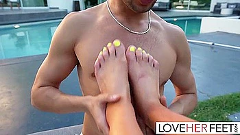 Feet Slave, Milana Fox And Nikki Sexx - Poolside Encounter