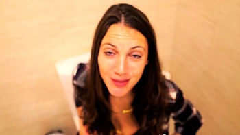 Outdoor pussy masturbation with teenage naked brunette