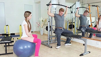 Skinny teen Vlada gets banged hard in gym doggy style