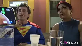 She thought she would fuck a performer, but instead she's fucking SUPERMAN!!