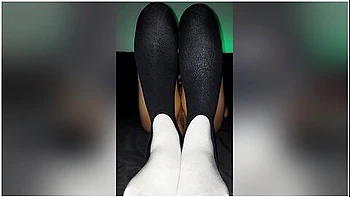 Small Petite Asian Cums On 10inch Dildo Wearing Slugger Socks