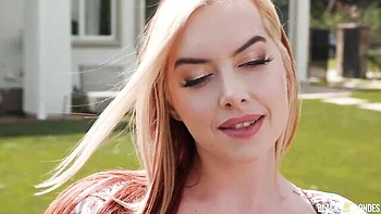 Slender redhead babe Cubbi Thompson likes jumping on a big dick