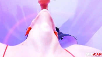 Gorgeous solo blowjob session with a cock-swallowing angel