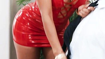 Big-boobed chick Brandy Salazar nailed by large white penis