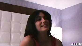 Seth Gamble fucked a smiling long-legged brunette Megan Mistakes