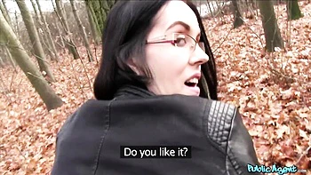 Outdoor face fucking session with a passionate curvy brunette