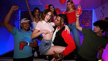 Awesome white model Lucy Foxx nicely impaled by huge black penis