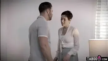 Husband fucking the MILF care taker of disable wife right next to her