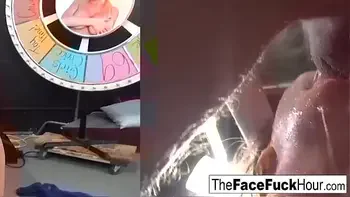 Ginger slut gets her face fucked hard