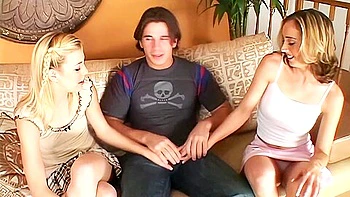 Two Blonde Teens 18+ Passionately Sucking And Fucking A Thick Dick - Kelly Wells