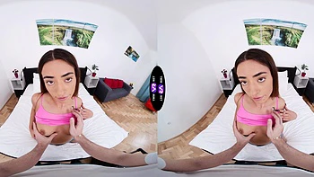 A yummy Claudia Colt has sex from behind in a virtual reality scene