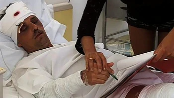 Nurse helps patient with anal after betraying his wife: Blowjob, Cowgirl  Brunette Porn