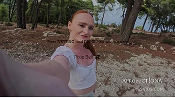 Pixie Wetting Her Self And Drink Piss On A Hike