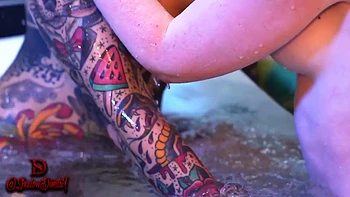 Lisa's Inked Curves Bounce As Shadow Slams Her Wet Cunt!