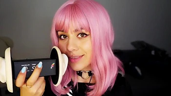 Pink hair babe ear licking: Amateur, Solo  Tease Porn