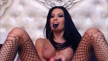 Busty babe with a massive black dildo: Big Tits, Amateur  Brunette Porn