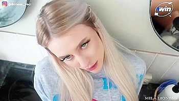 Open up your lips and demonstrate them some love, before your parents come back! Get drilled on the kitchen set -