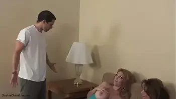 Hot Busty Cougars Deauxma And Charlee Chase Suck and Fuck Lucky Dick!