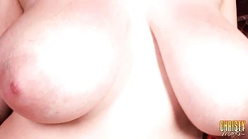 Soloing BBW hottie Christy Marks reveals her gigantic natural tits