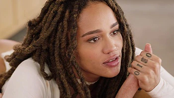 Ebony couple fucked after long pigtail sex with Jean Val Jean