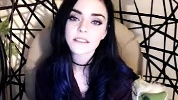 Cute curly brunette solo webcam masturbation