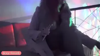 Jeny Smith teasing a stranger. Then he strokes her in a Night Club