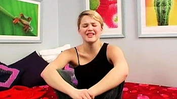 Curly Blonde Teen Records Solo Dildo Masturbation More at