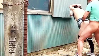 A perverted old man tortures a man by licking his penis as if he were sucking it.