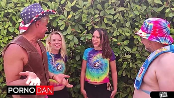 Porno Dan’s Intense Squirting Threesome W Sexy Spinners Riley