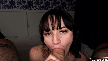 Remi Raw wraps her lips around a big dick