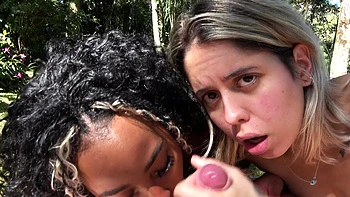 Two girls Juliana and Scarlett Taylor fucked by a guy in pov style