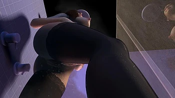 Hot Asian Girl Fingering Her Pussy in the Shower