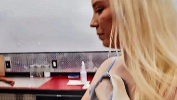 Gigi Strips in the Tattoo Shop