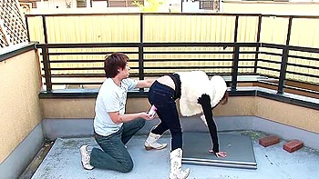 Young Shy Asian Gets A Hole In Her Jeans And Gets Toyed With Pink Dildo